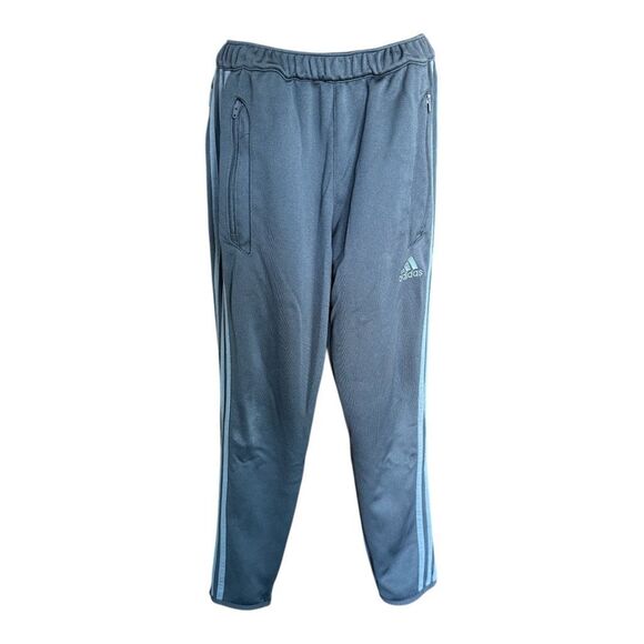 Youth Boys Adidas Gray Three Stripe Climalite Athletic Track Pants - Sz M - Picture 1 of 2